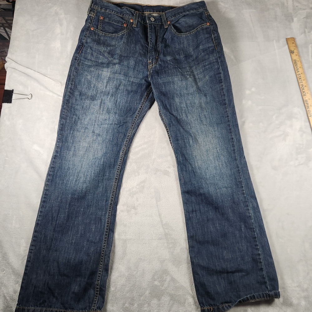 Levi Strauss Men's 527 Blue Denim Boot Cut Jeans 34x30 Rugged Workwear